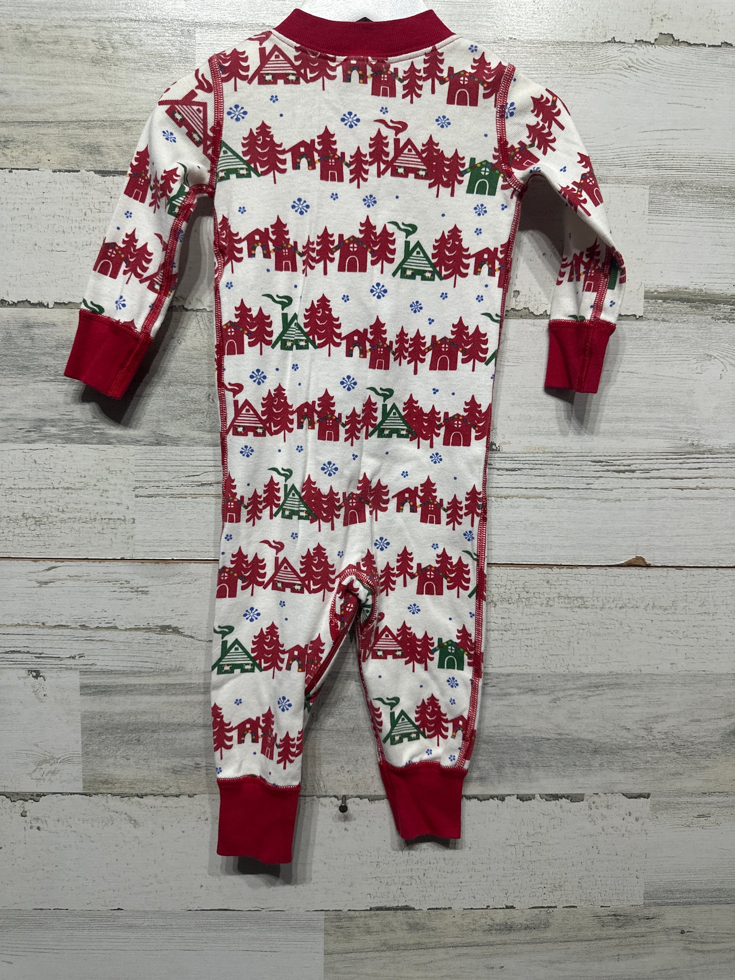 Size 9-18m (70cm) Hanna Andersson Organic Cotton Holiday Pajamas - Very Good Used Condition