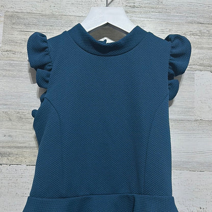 Girls Size 10 Ava and Yelly dark teal dress - very good used condition