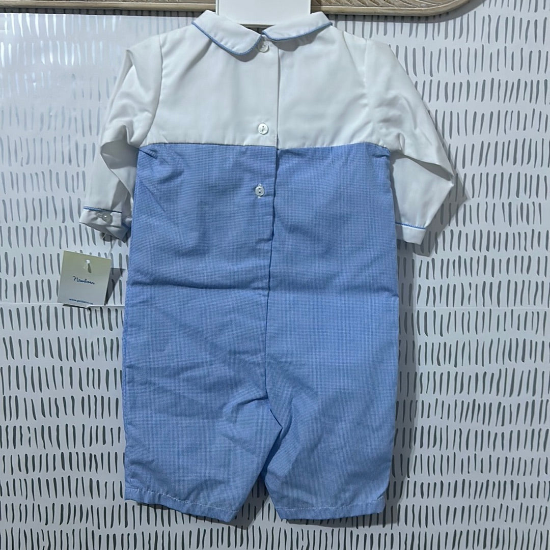 Boys Size Newborn Petit Ami Safari Embroidered Longall - New With Tags