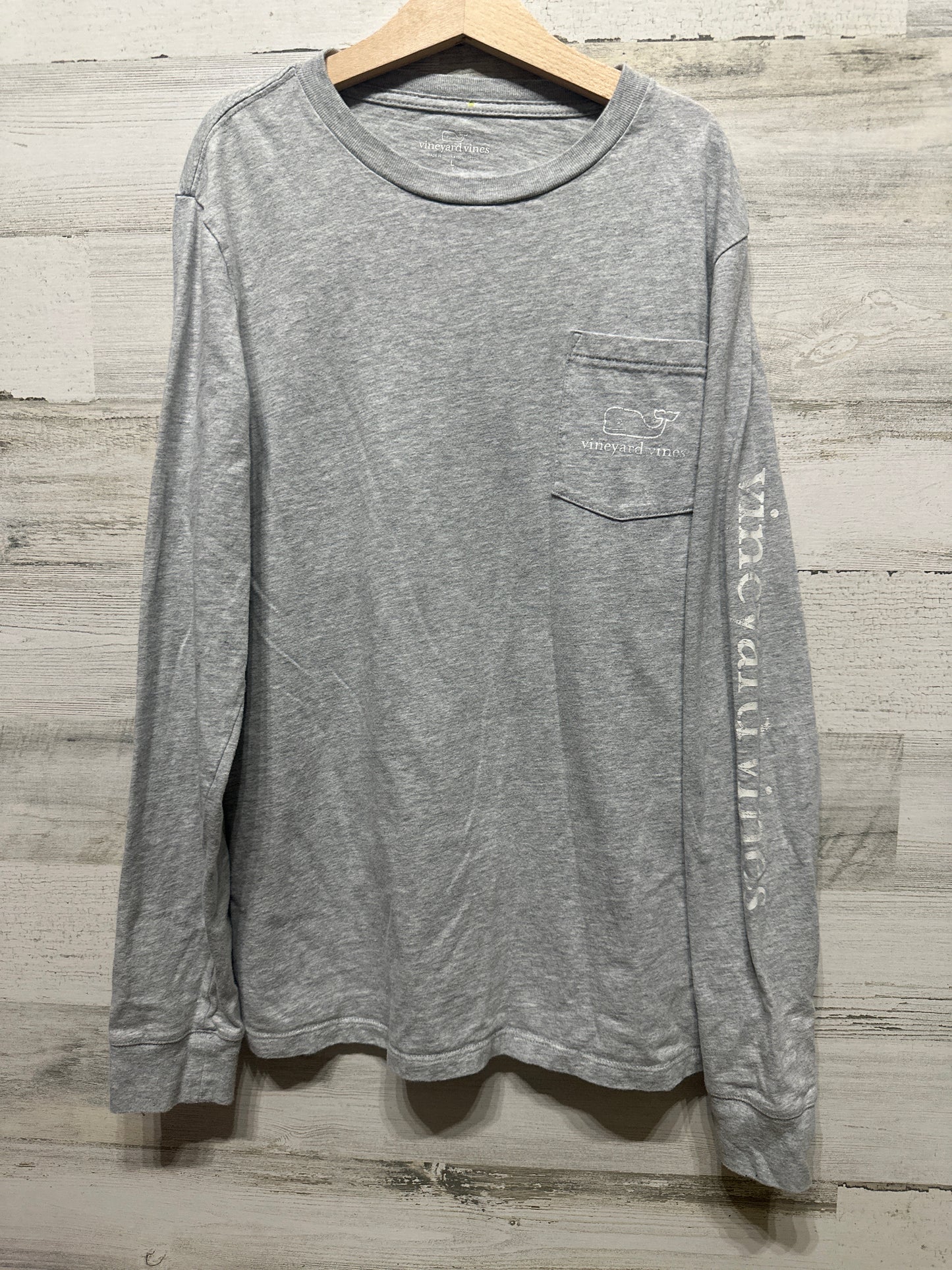 Boys Size Large (16) Vineyard Vines Grey Long Sleeve Shirt - Very Good Used Condition