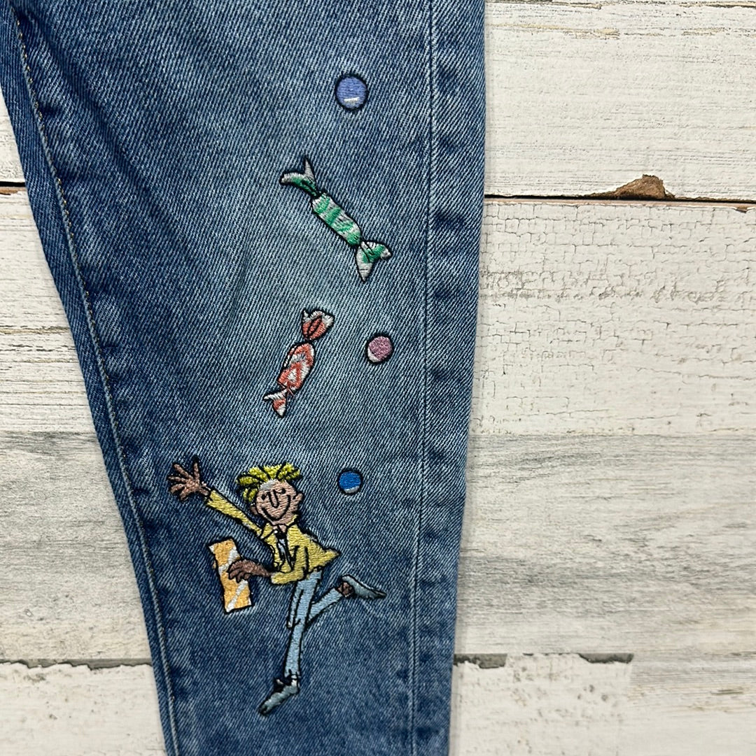 Size 4-5 Years M&S Roald Dahl Charlie and The Chocolate Factory Jeans - Gender Neutral - Good Used Condition