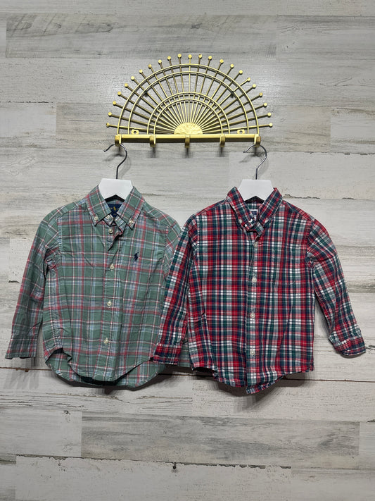 Size 2/2t Ralph Lauren / Janie and Jack Plaid Button Up Shirts - Very Good Used Condition