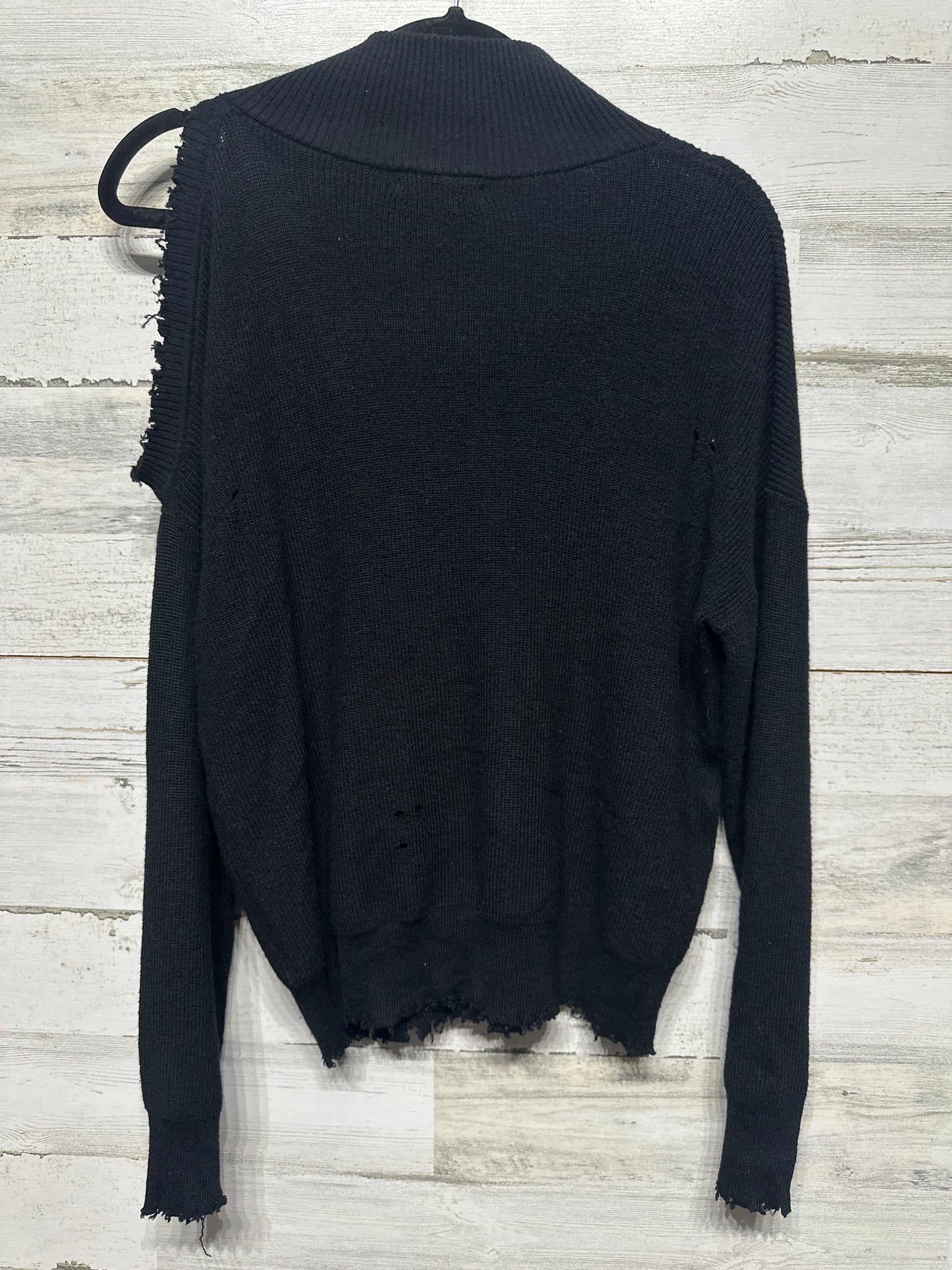 Women’s Large Fate Distressed Soft Black Sweater - Very Good Used Condition