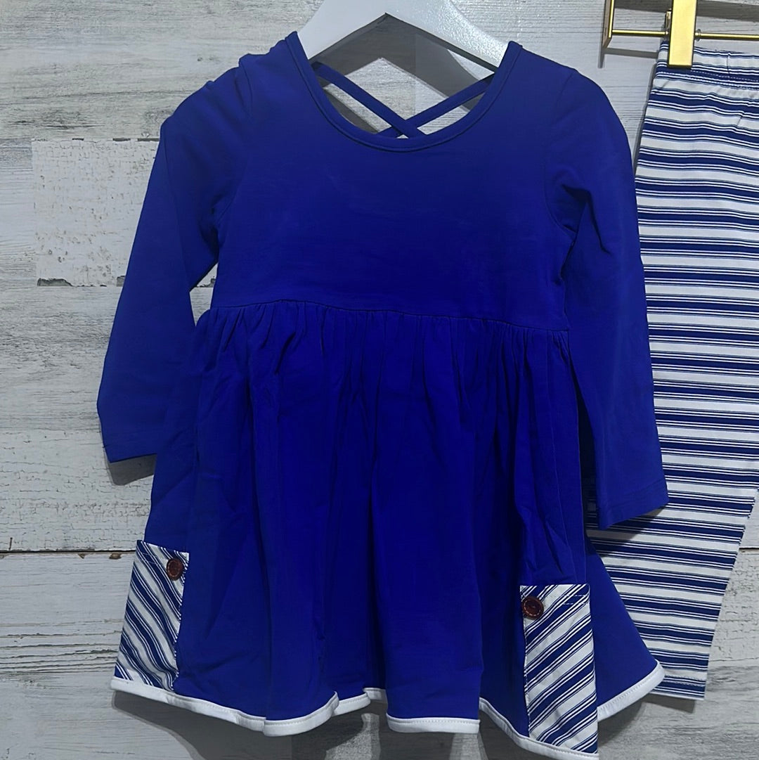 Girls Size 2t Serendipity royal blue dress with leggings - new with tags