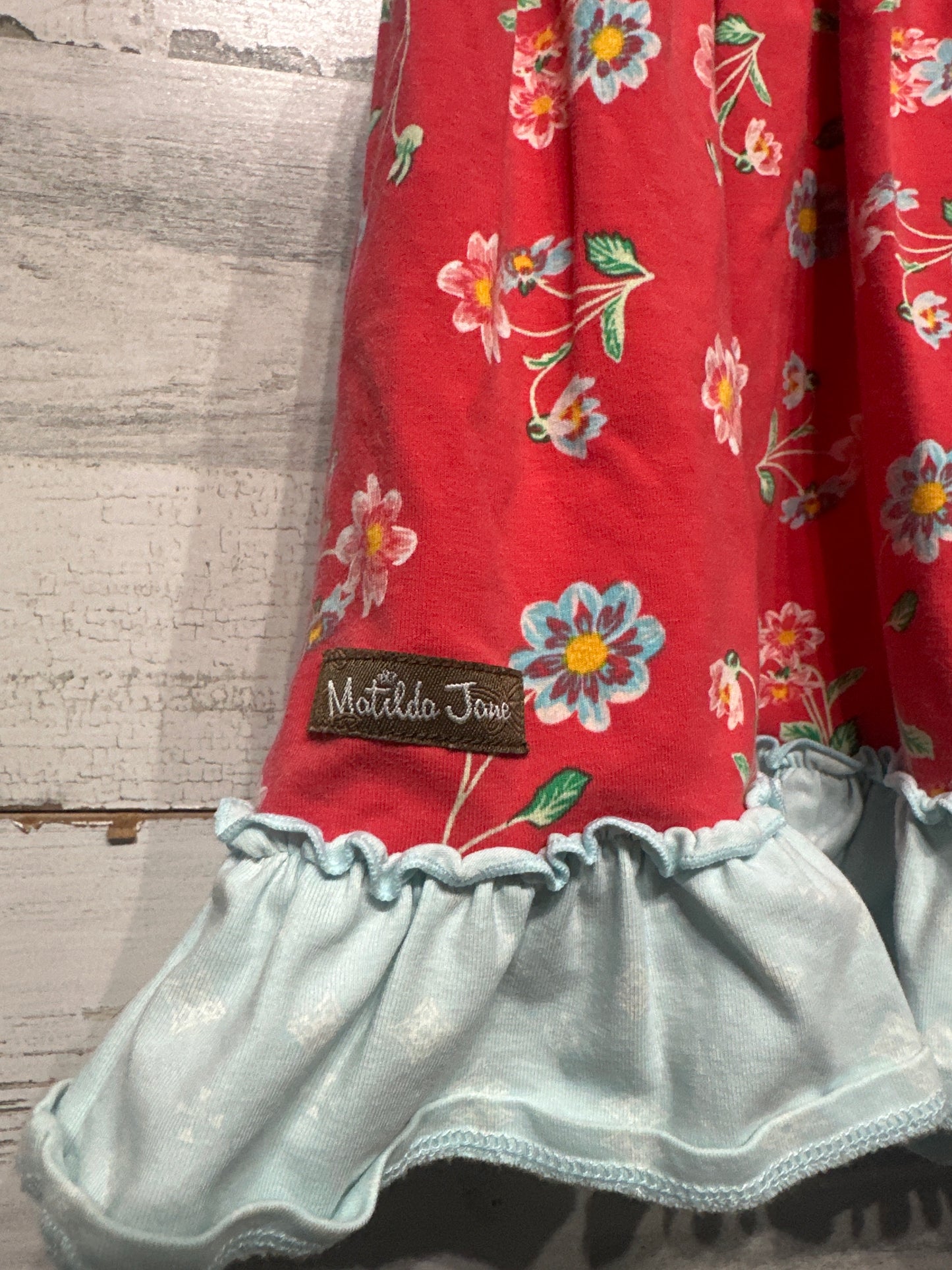 Matilda Jane Girls Size 2 Floral Dress and Polka Dot Ruffle Shorties VGUC