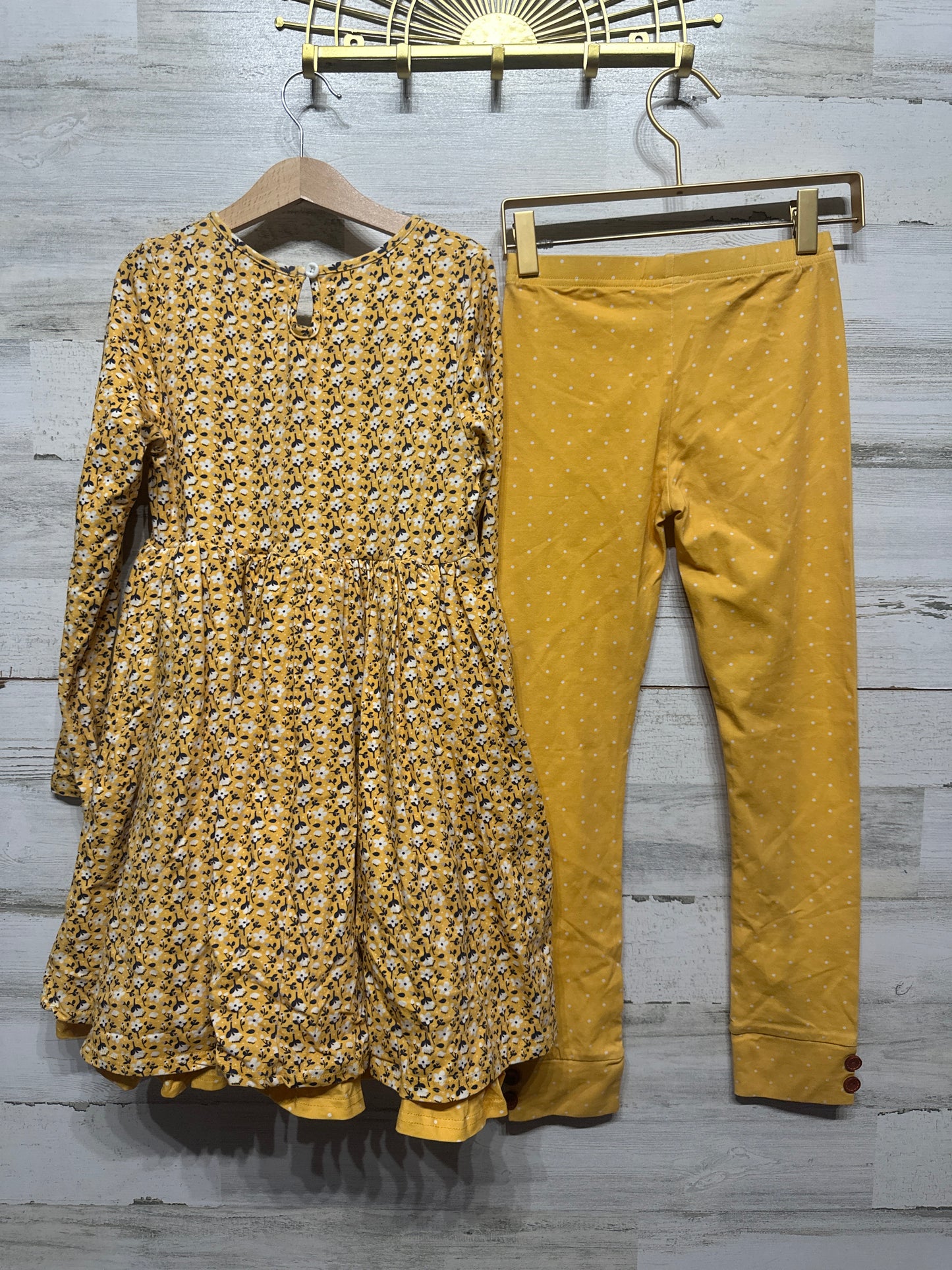 Size 10 Serendipity Yellow Floral Dress and Leggings - Good Used Condition*