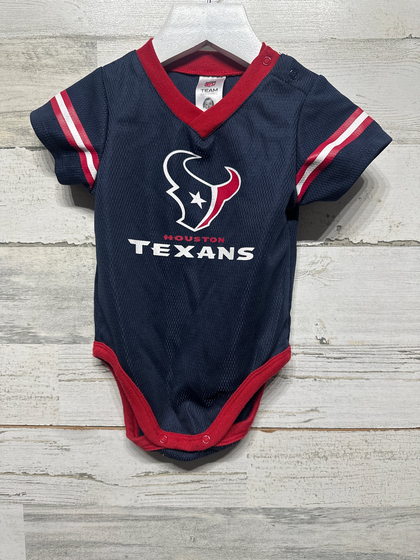 Size 6-12m NFL Team Apparel Houston Texans Jersey Bodysuit - Very Good Used Condition