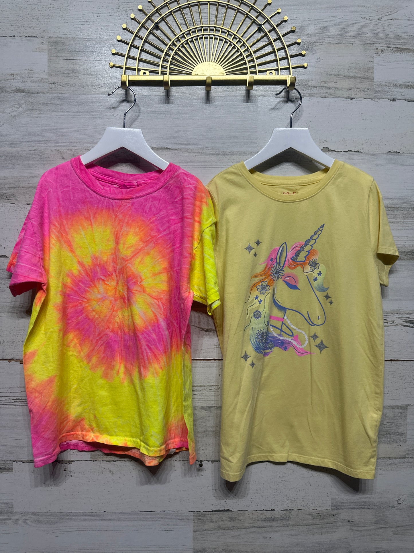 Size 10/12 Large / Short Sleeve Bright Colored Shirt Lot (3 Pieces)  - Very Good Used Condition