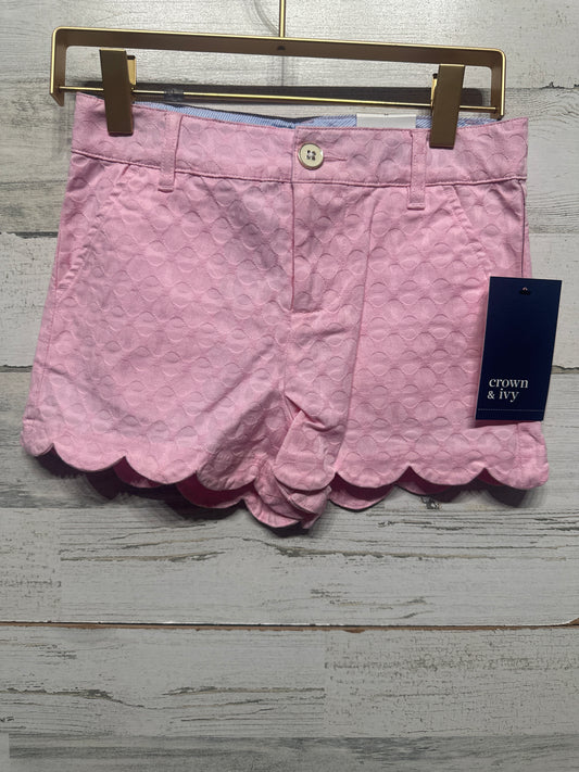 Size 8 Crown and Ivy Kids Pink Scalloped Adjustable Waist Shorts - New With Tags