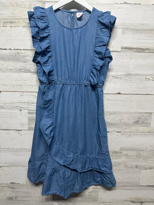 Size 10/12 Large Wonder Nation Chambray Ruffle Dress - Very Good Used Condition
