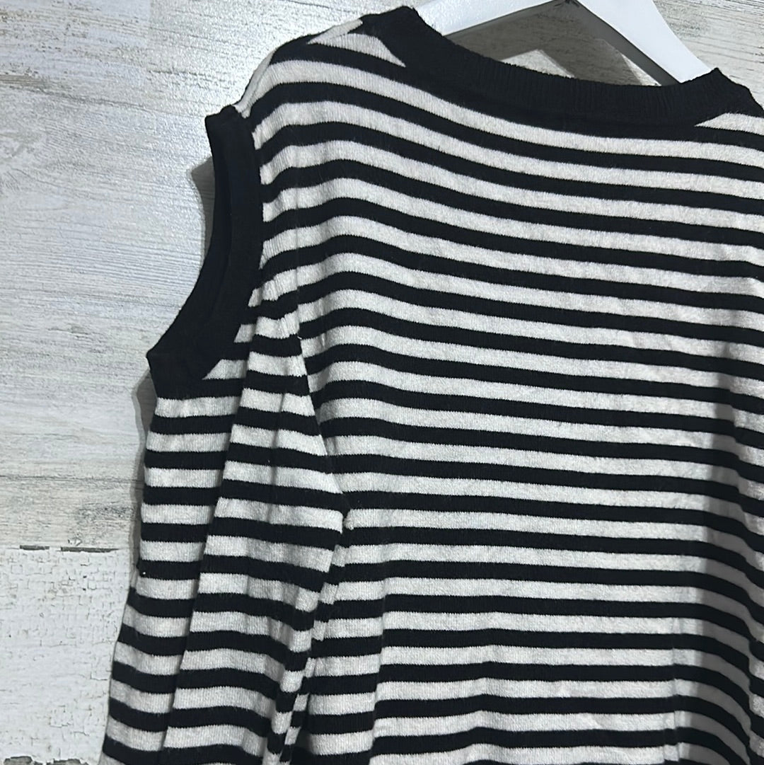 Girls Size 14 striped cold shoulder sweater - good used condition