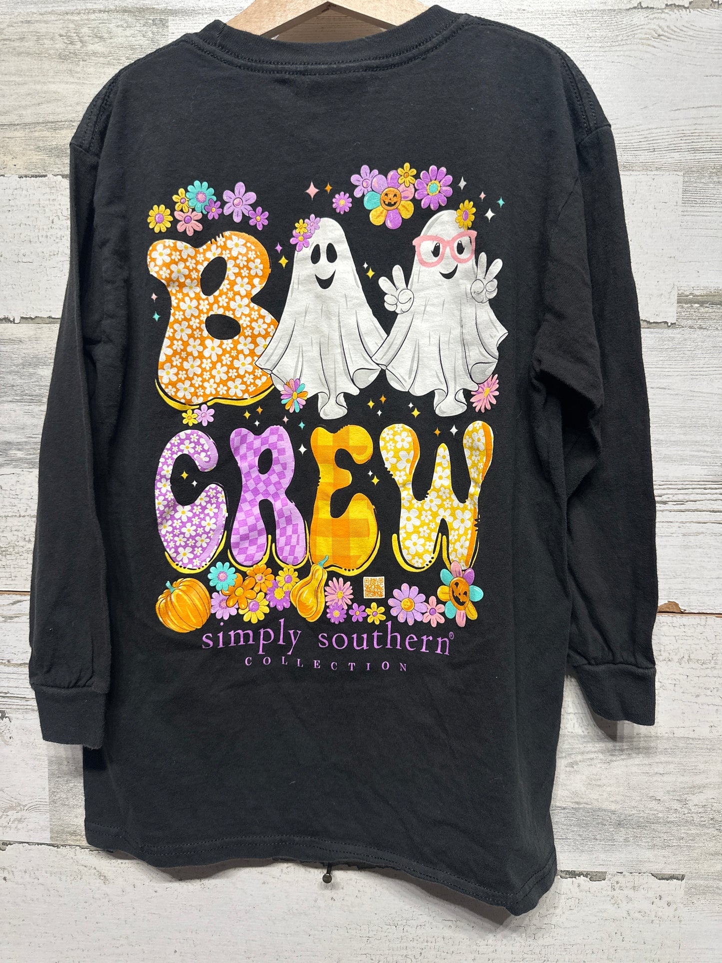 Simply Southern Oversized Halloween Long Sleeve Shirt - Girls Size Youth Small - Very Good Used Condition