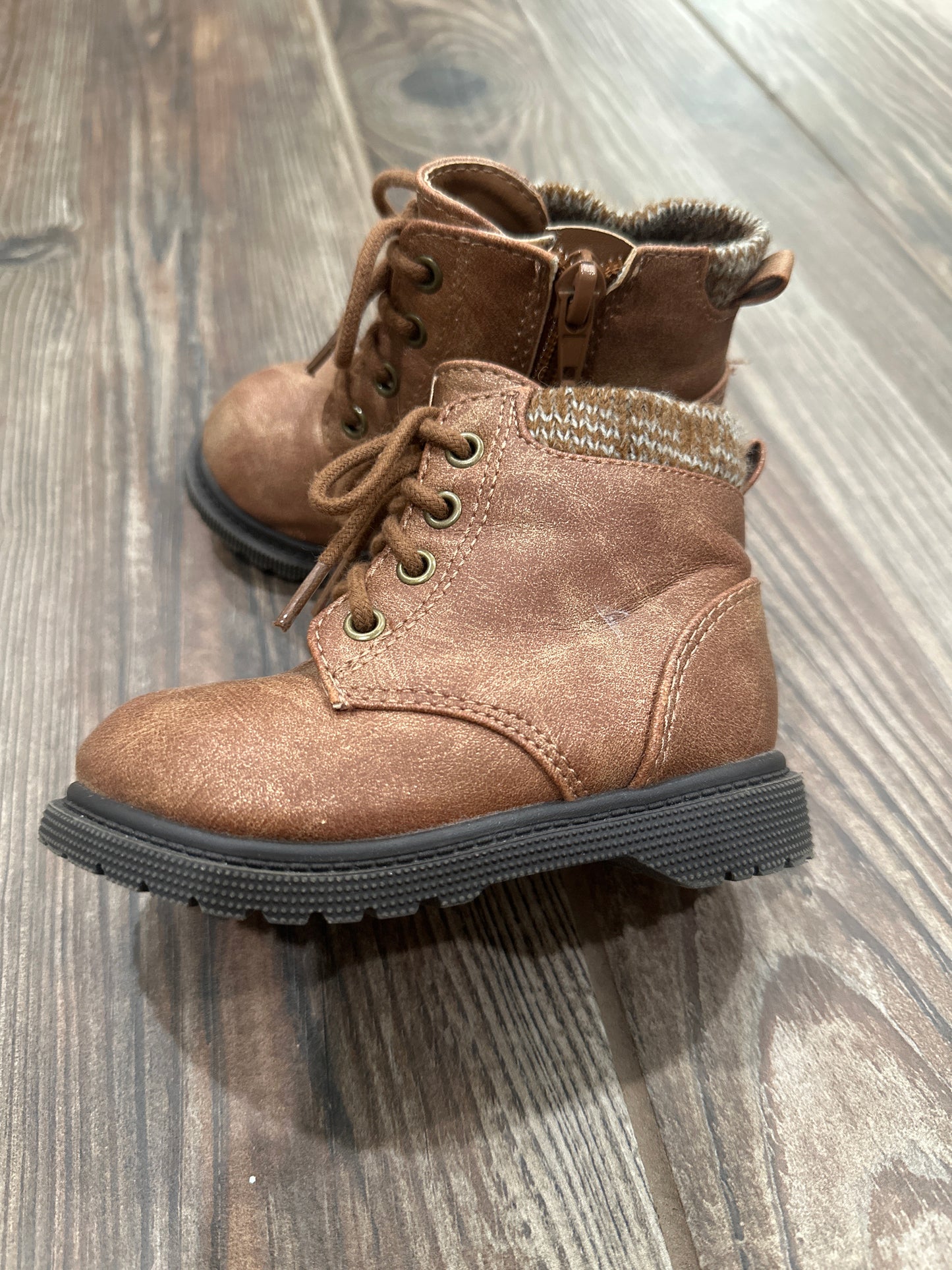 Girls Size 5 Toddler Wonder Nation Brown Boots - Good Used Condition