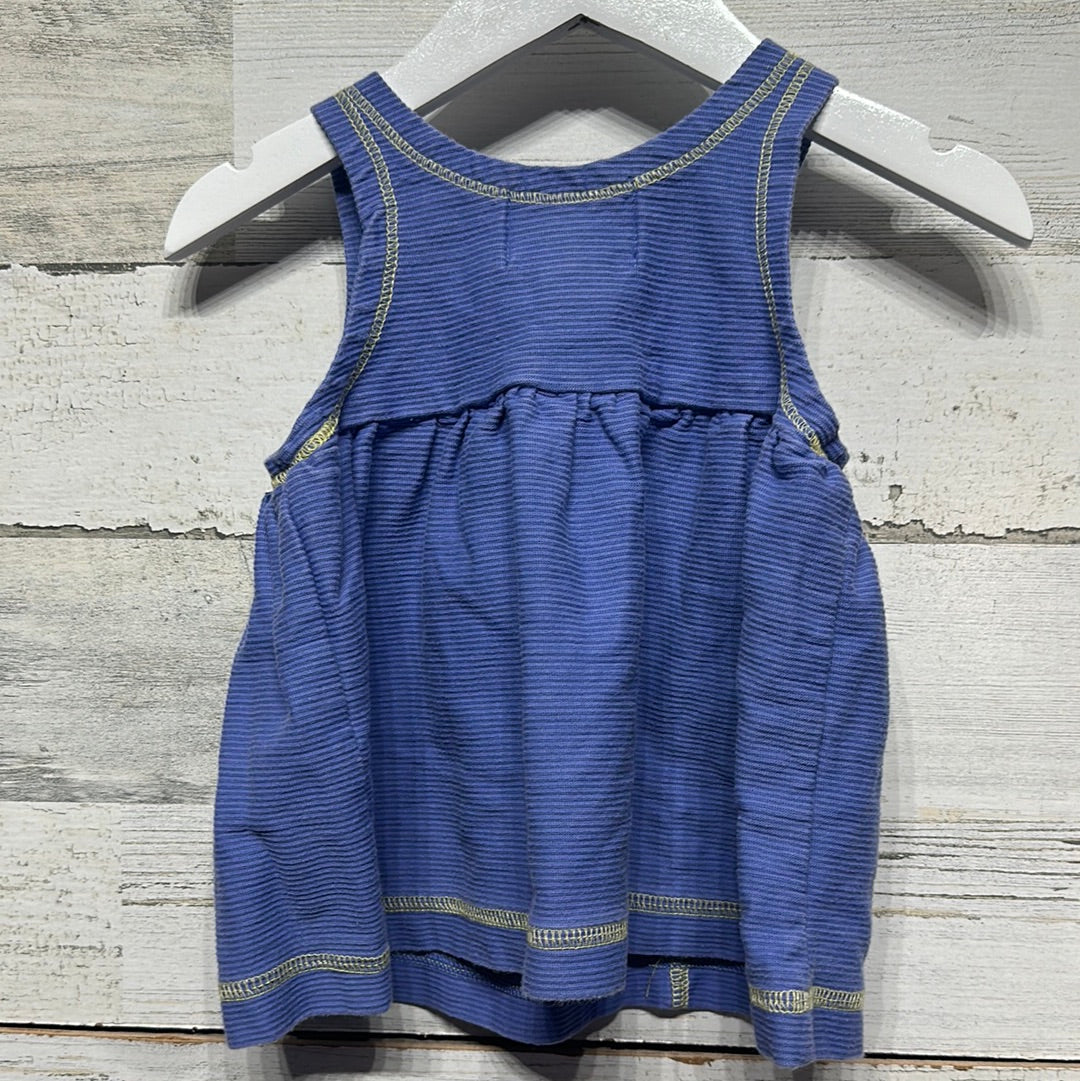 Girls Size 12m Patty blue floral embroidered dress - good used condition