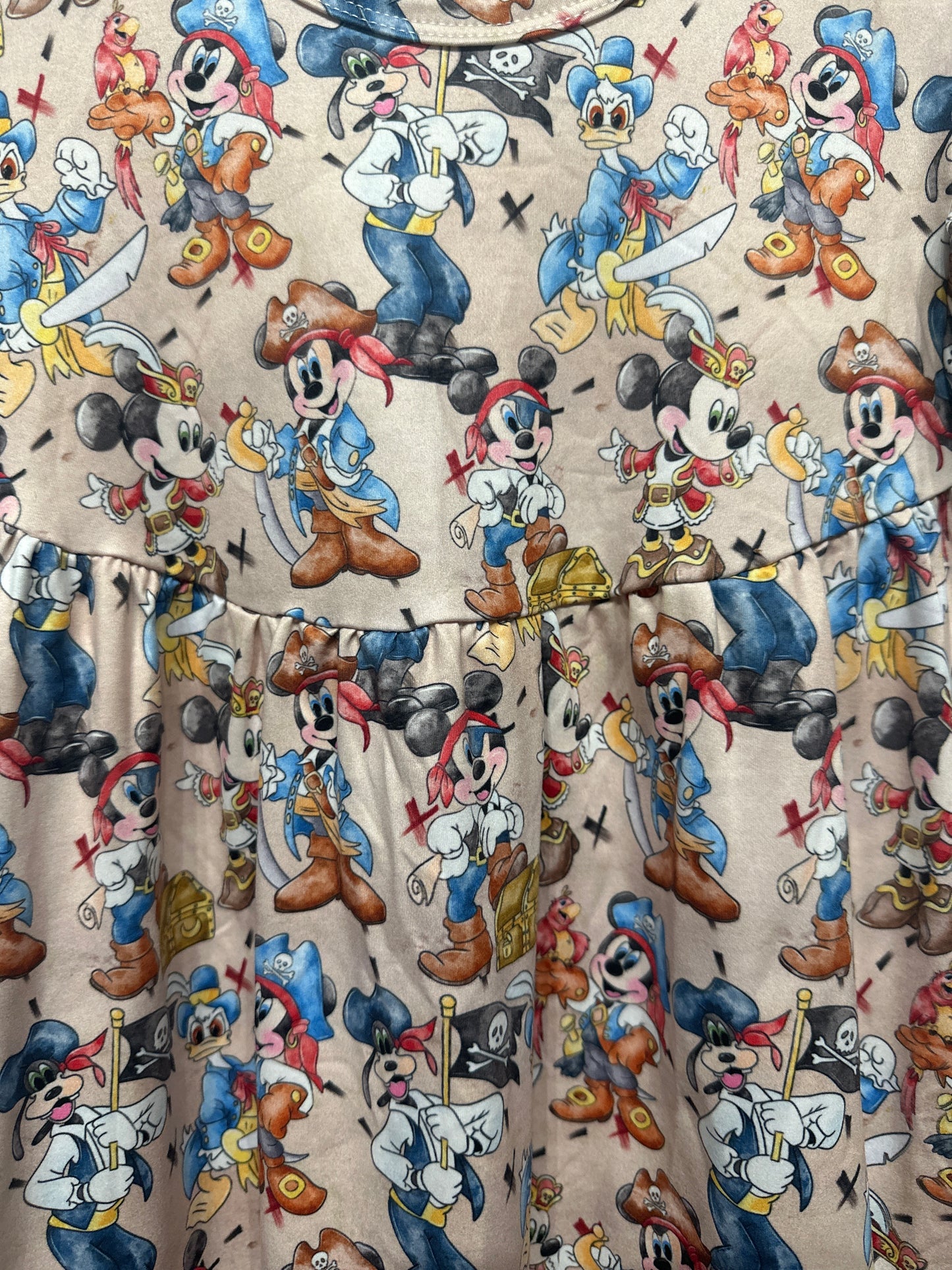 Girls Size 7-8 Pirate Mickey and Friends Dress - New Without Tags