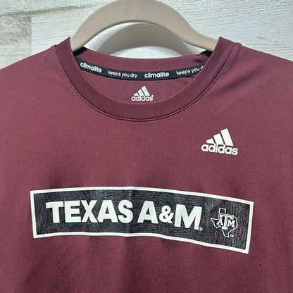 Boys Size 10-12 Adidas Texas ATM A&M / Aggies Drifit Material Shirt With Signatures - Good Used Condition