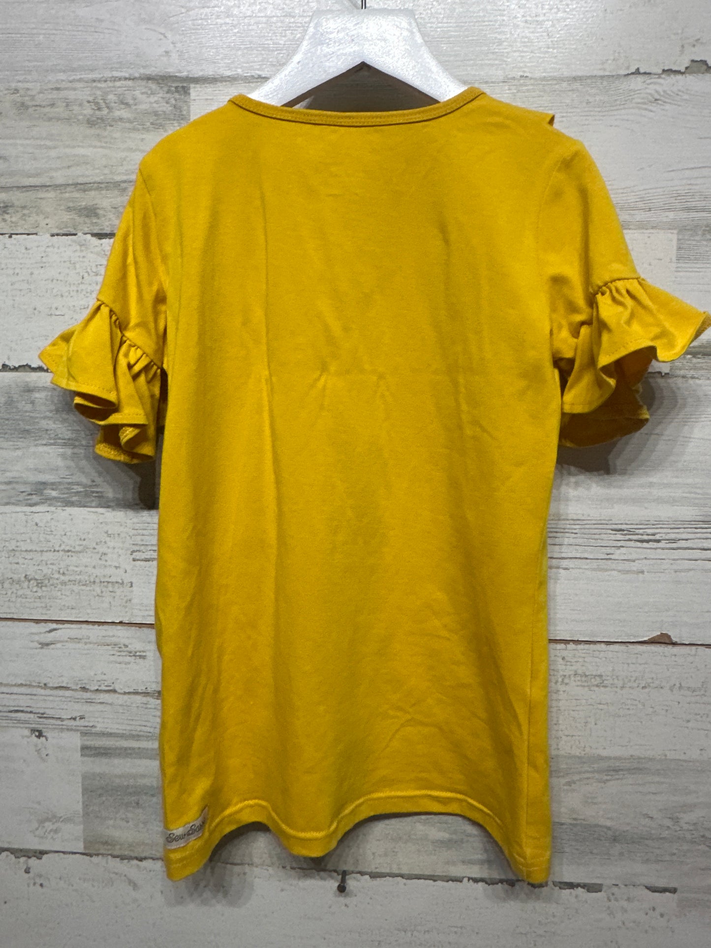 Size 8 Sew Sassy Gold Ruffle Shirt - Very Good Used Condition