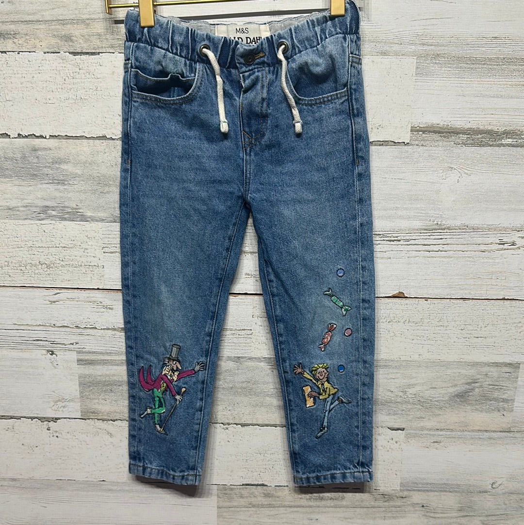 Size 4-5 Years M&S Roald Dahl Charlie and The Chocolate Factory Jeans - Gender Neutral - Good Used Condition