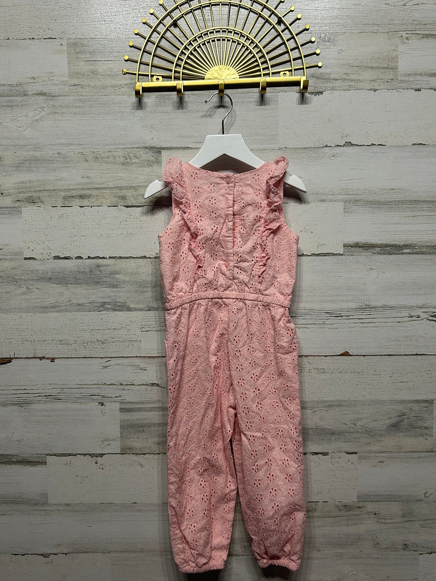 Girls Size 4 Janie and Jack Pink Jumpsuit - Good Used Condition