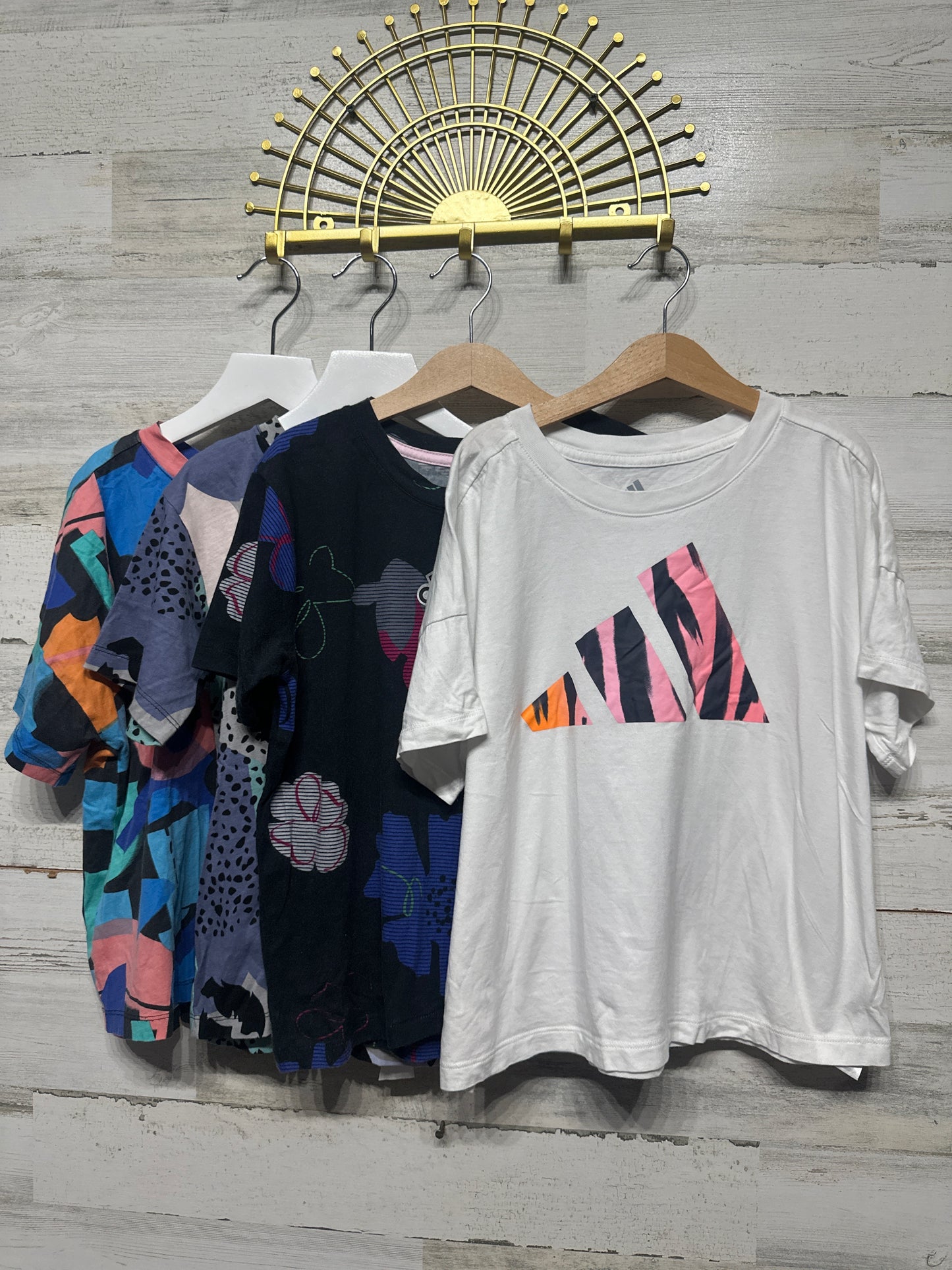 Size 10/12 Adidas Boxy Tee Lot (4 Pieces) - Good Used Condition