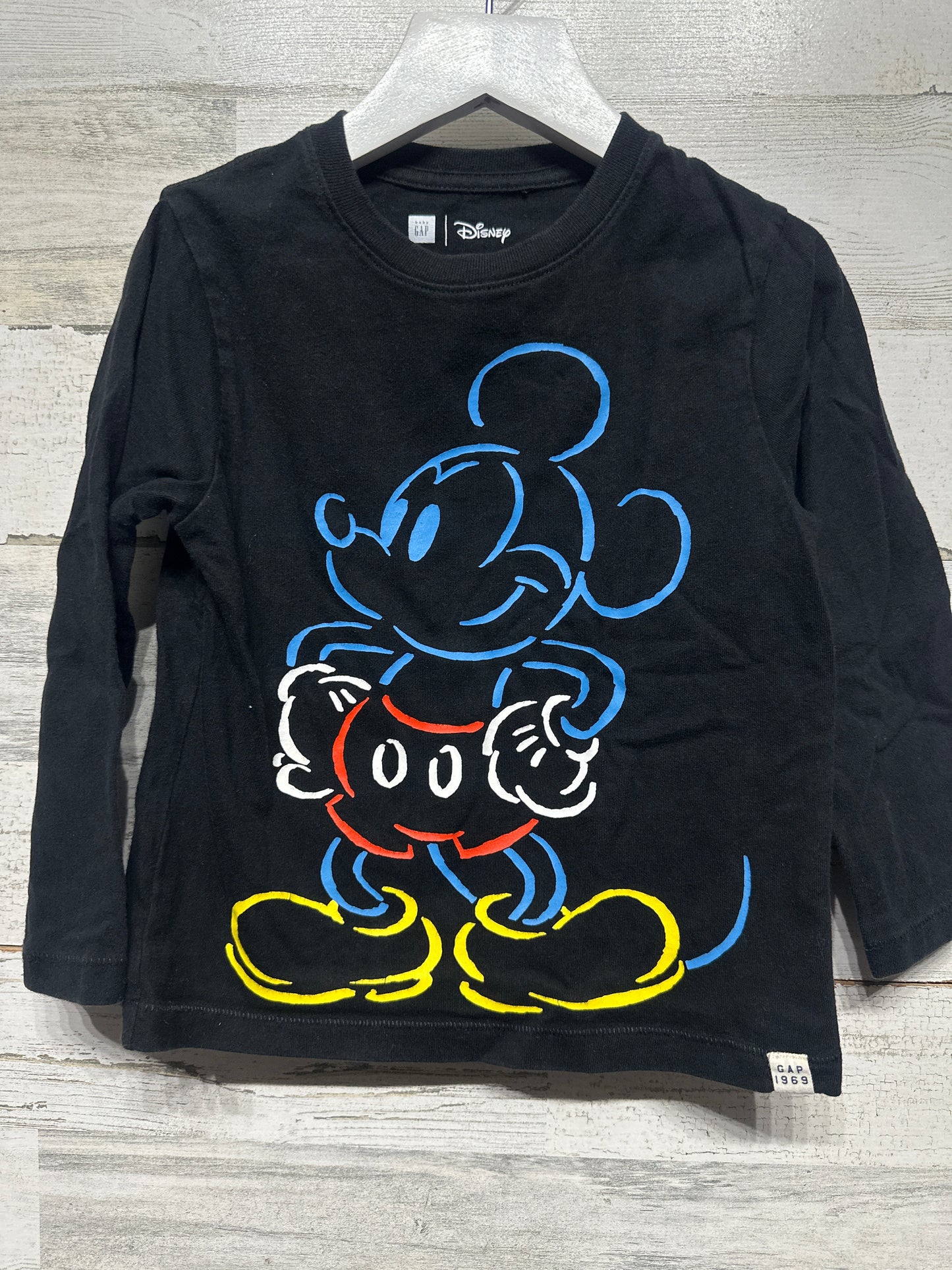 Boys Size 4 Disney Gap Mickey Mouse Long Sleeve Shirt - Very Good Used Condition