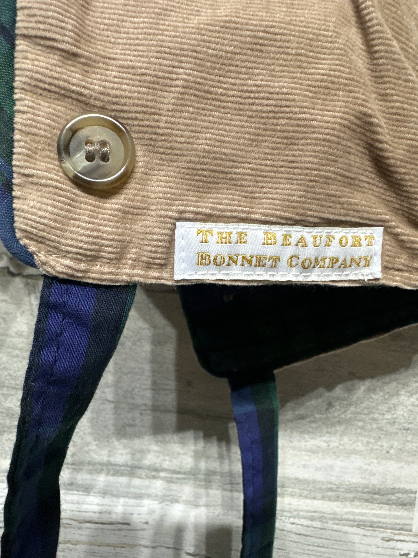 Boys Size 9-18m (M) TBBC Cord Bonnet - Good Used Condition