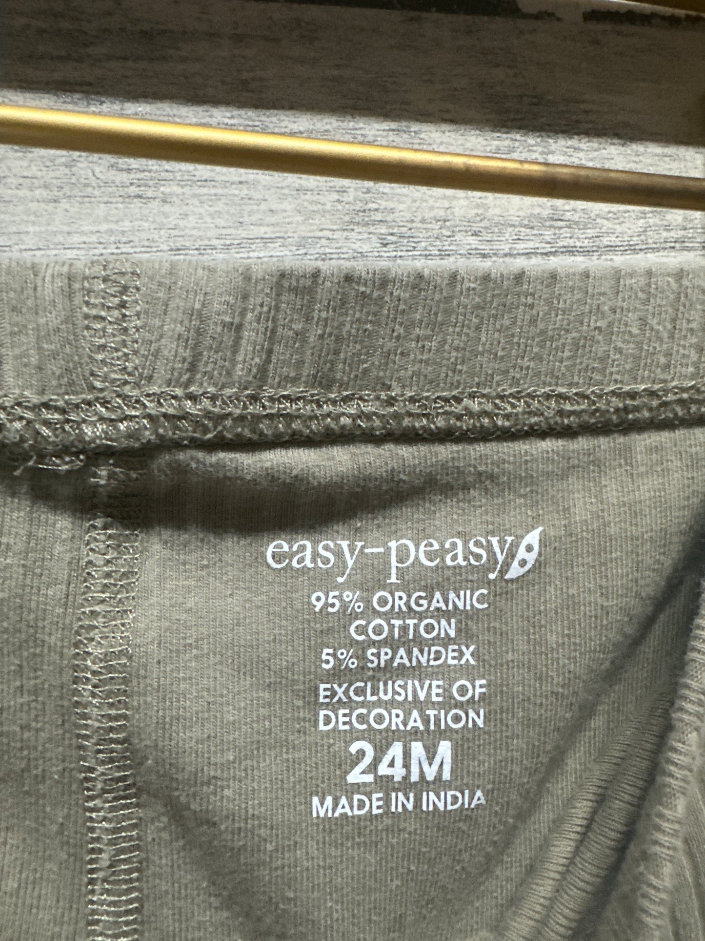 Boys Size 24m Easy Peasy Organic Cotton Blend Ribbed Pants - Good Used Condition