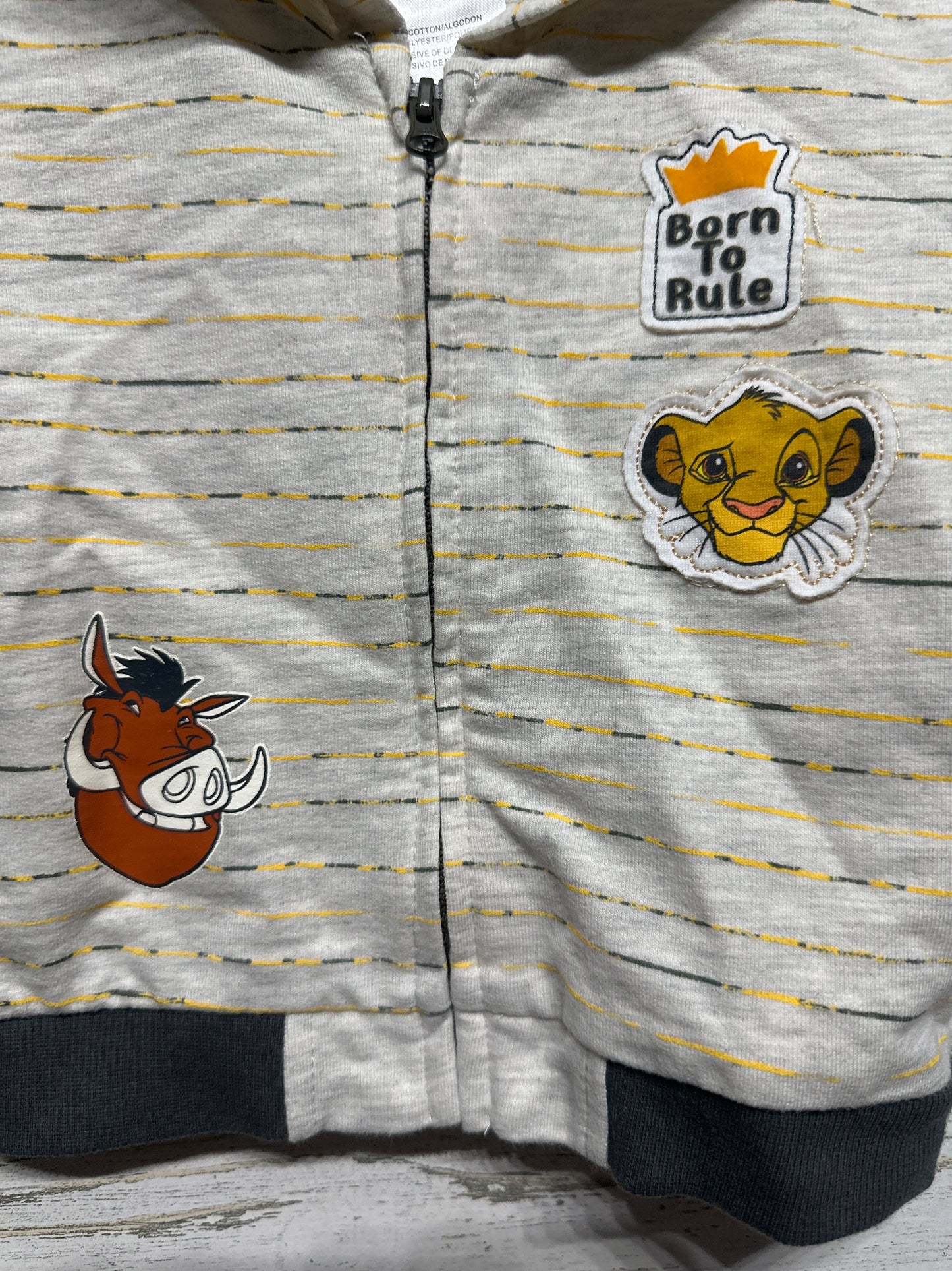 Boys Size 3-6m Disney Baby Lion King Hooded Jacket - Very Good Used Condition