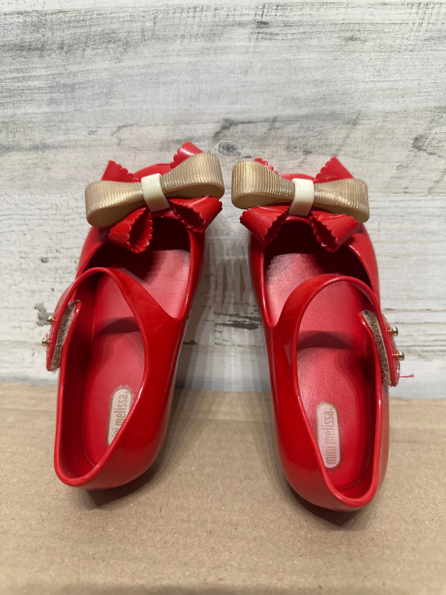 Size 10 Toddler Mini Melissa Red Bow Shoes - Good Used Condition*