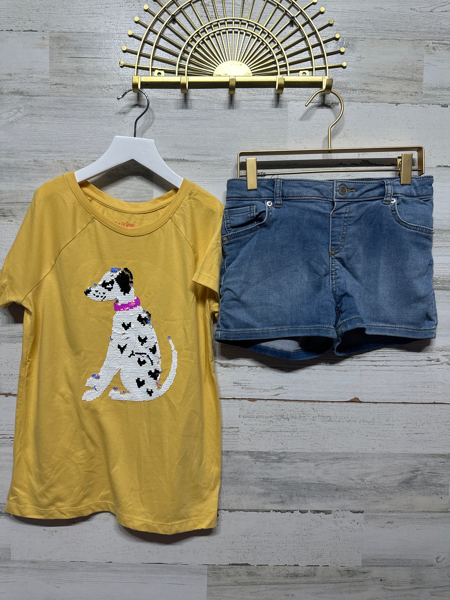 Size 10/12 Large Cat and Jack Short Sleeve/Shorts Clothing Lot (3 Pieces) - Very Good Used Condition