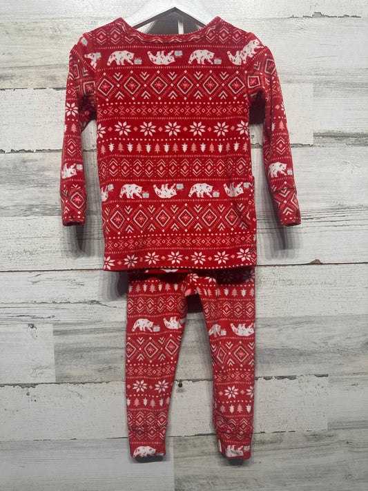 Size 2t Girls Cat and Jack Holiday Fleece Pajama Set - Very Good Used Condition