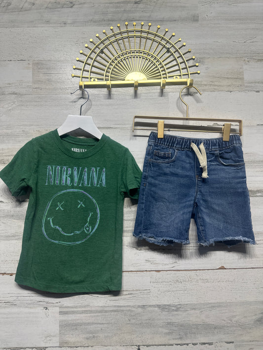 Size 4t Nirvana Shirt/Old Navy Shorts Outfit Set - Very Good Used Condition