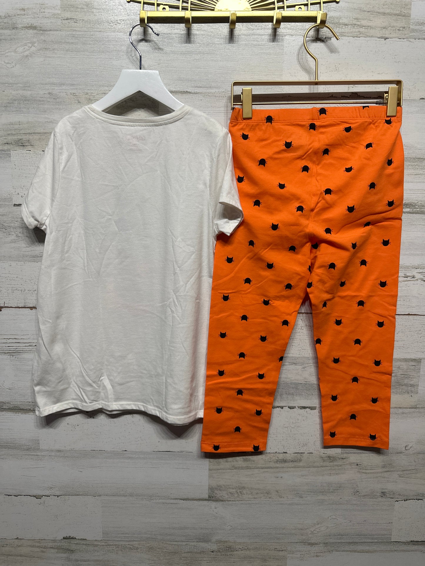 Size 10/12 Cat and Jack Black Cat Pumpkin Outfit Set - Very Good Used Condition