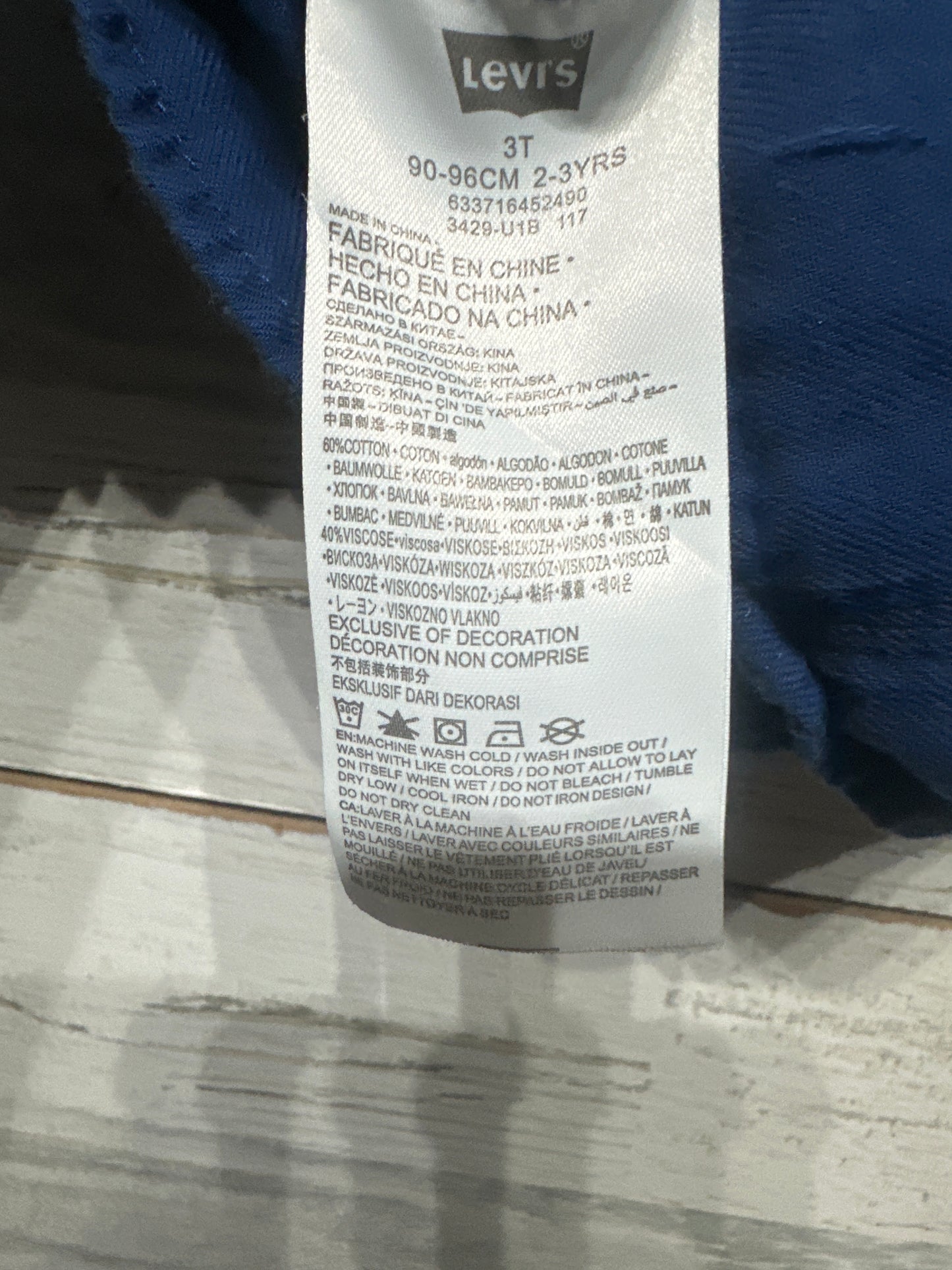 Levi’s Rainbow Embroidered Toddler 3T (2-3 Yrs) Button Up Shirt VGUC