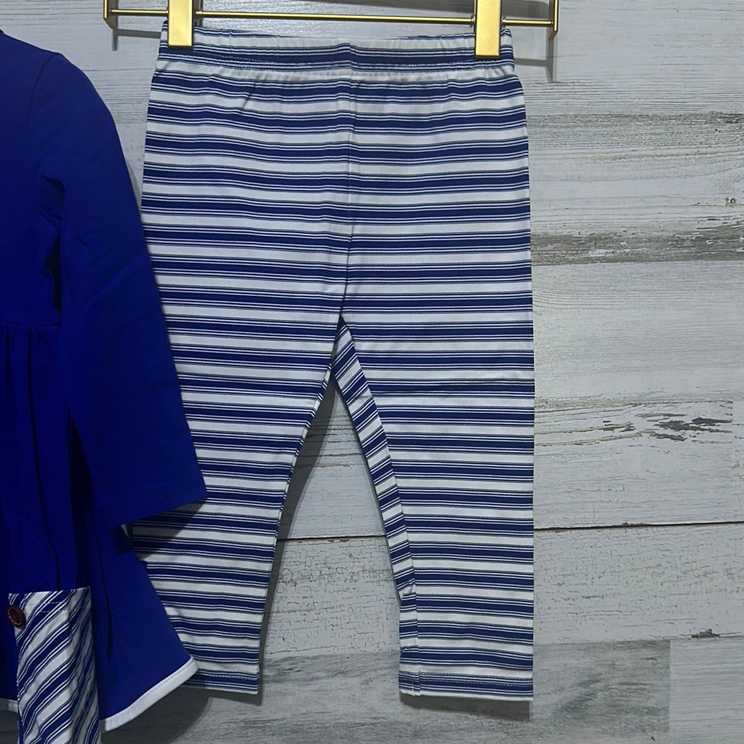 Girls Size 2t Serendipity royal blue dress with leggings - new with tags