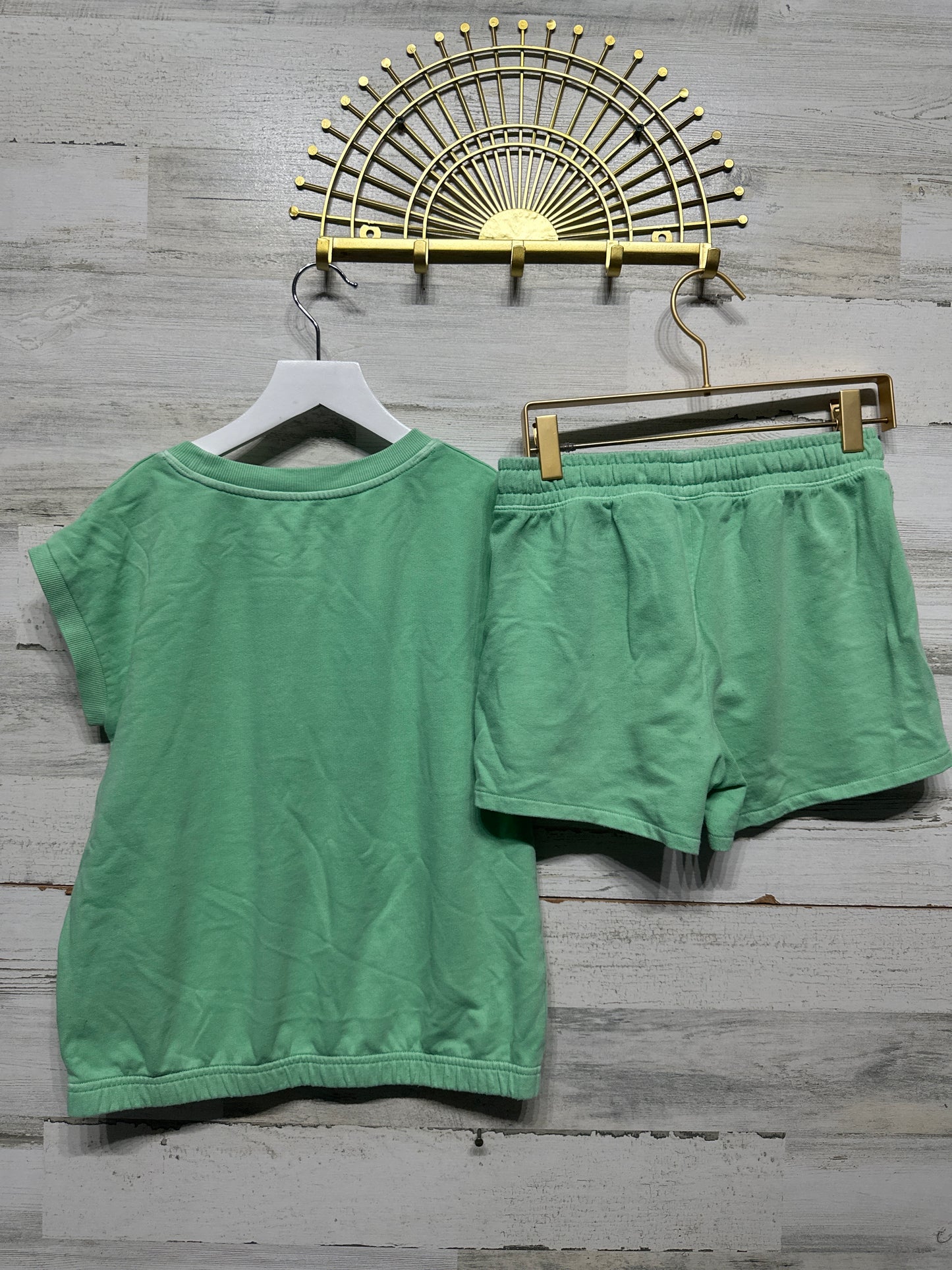 Size 10/12 Large Cat and Jack Girls Green Outfit Set (2 pieces) - Very Good Used Condition