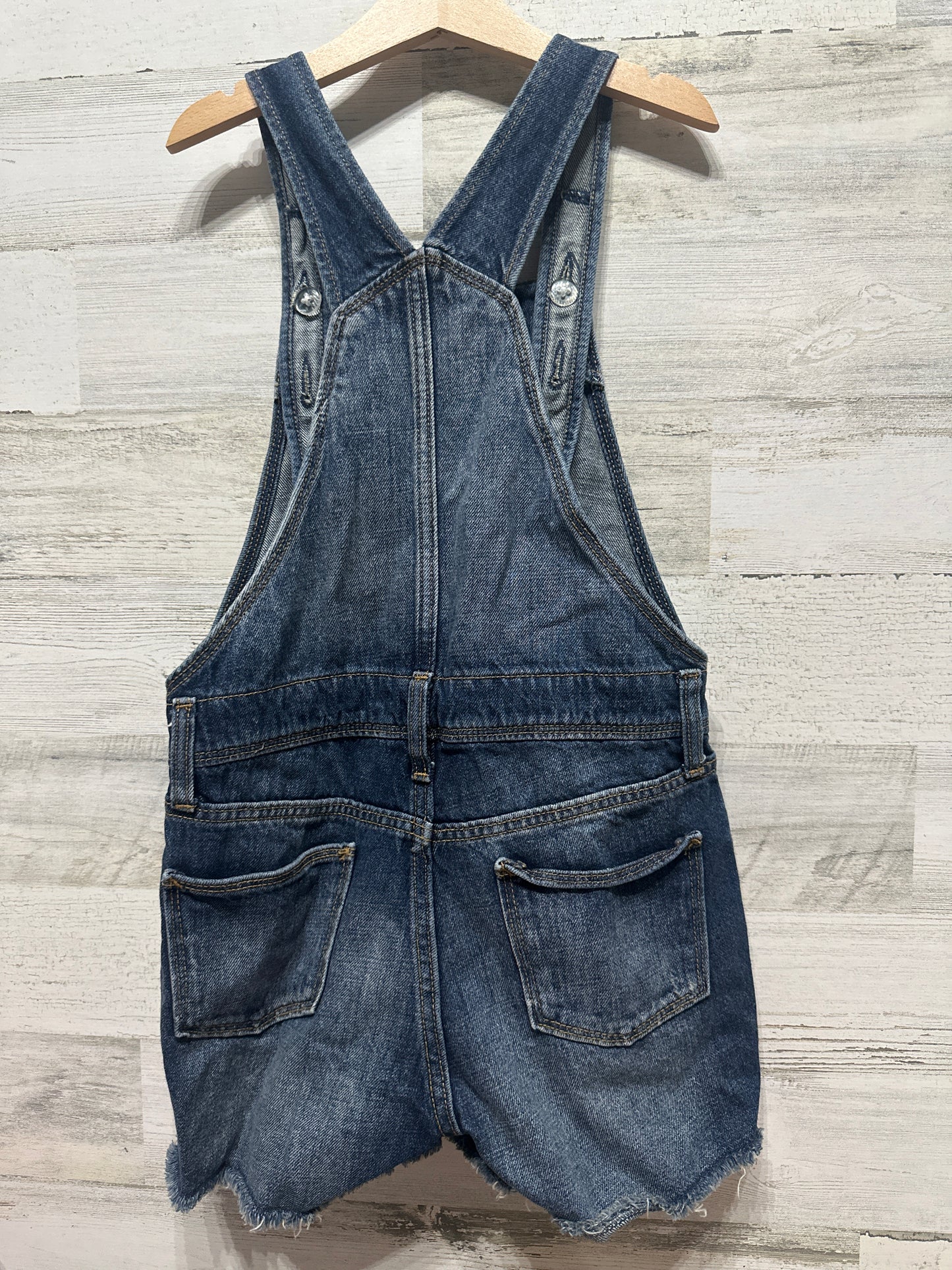 Girls Size 10-12 Large Old Navy Distressed Denim Overalls - Very Good Used Condition