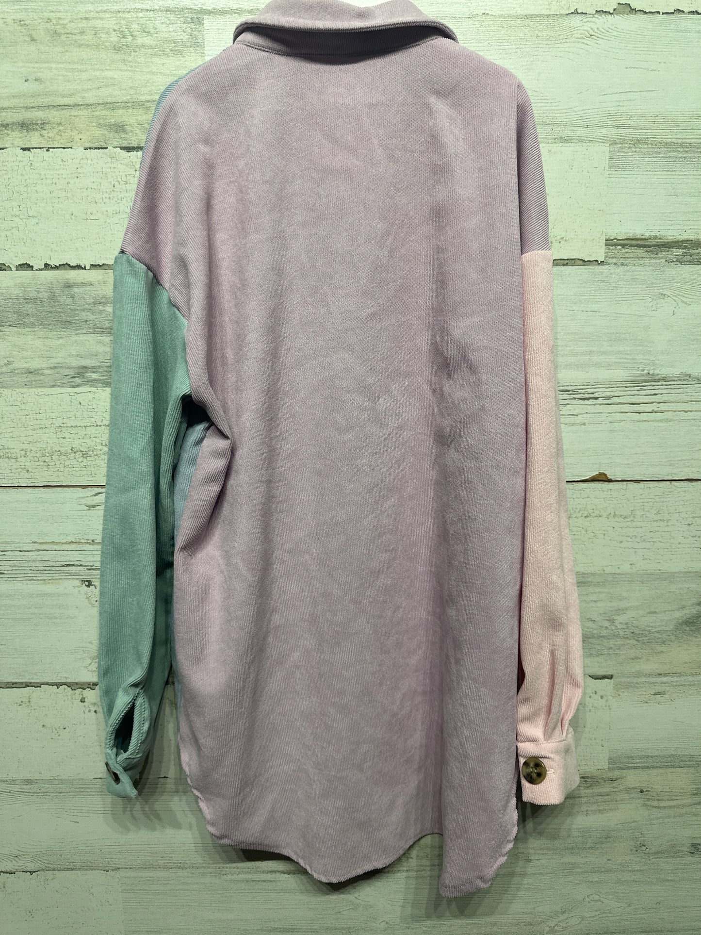 Girls Size 11/12 SHEIN Color Block Button Up - Very Good Used Condition