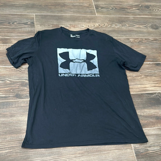Men's Size XL Loose Under Armour Heat Gear Black Tee - Good Used Condition