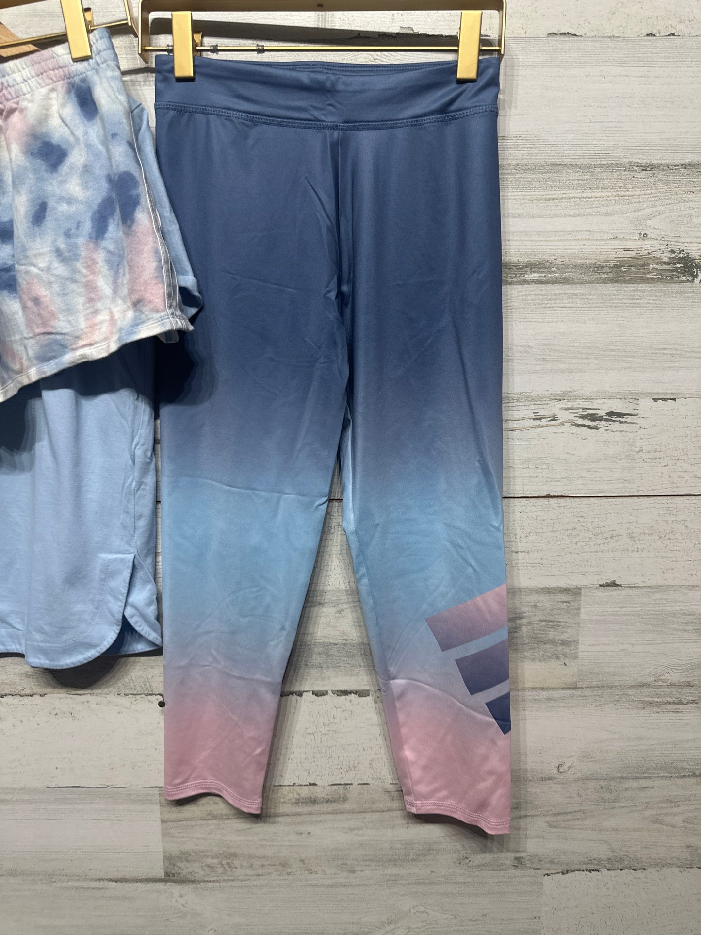 Size 10/12 Medium Adidas Pink and Blue Outfit Set (3 Pieces) - Play Condition*