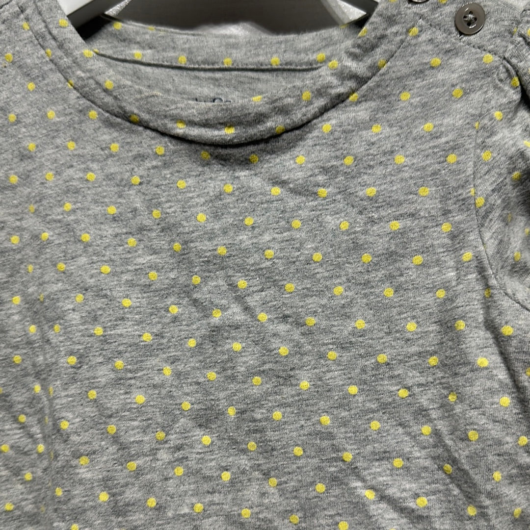 Girls Size 18-24m Gap Yellow Polka Dot Skirted Onesie - Good Used Condition