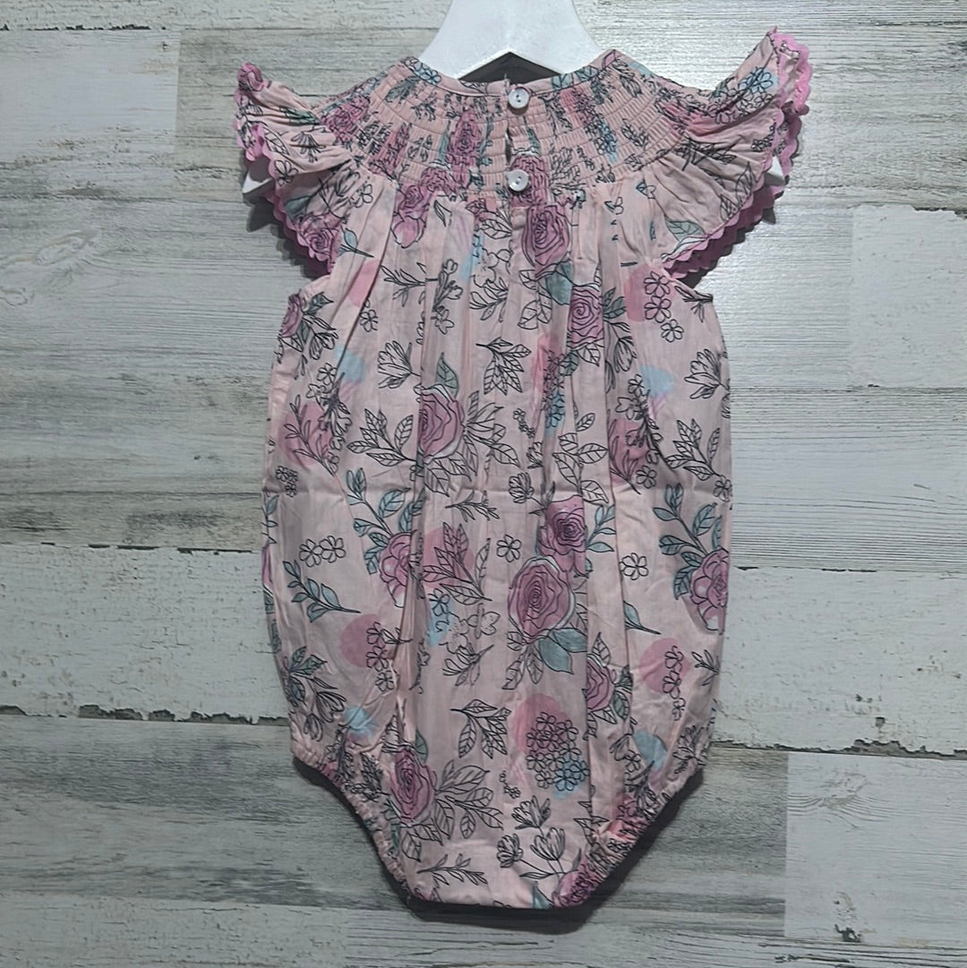 Girls Lil Cactus Rose Smocked Flutter Bubble - new with tags