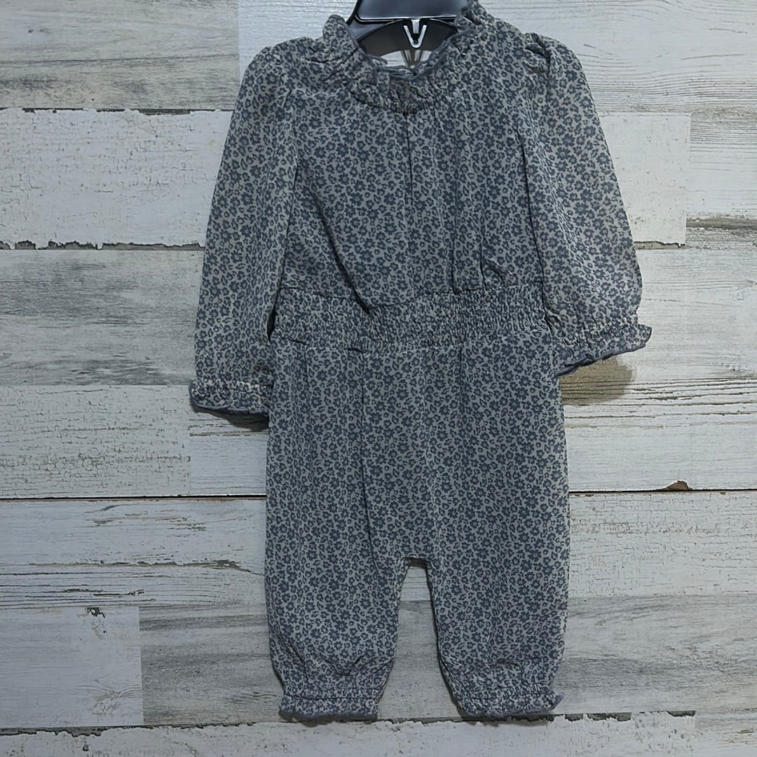 Girls Size 18m Mabel + Honey Blue Floral Print Romper - New With Tags