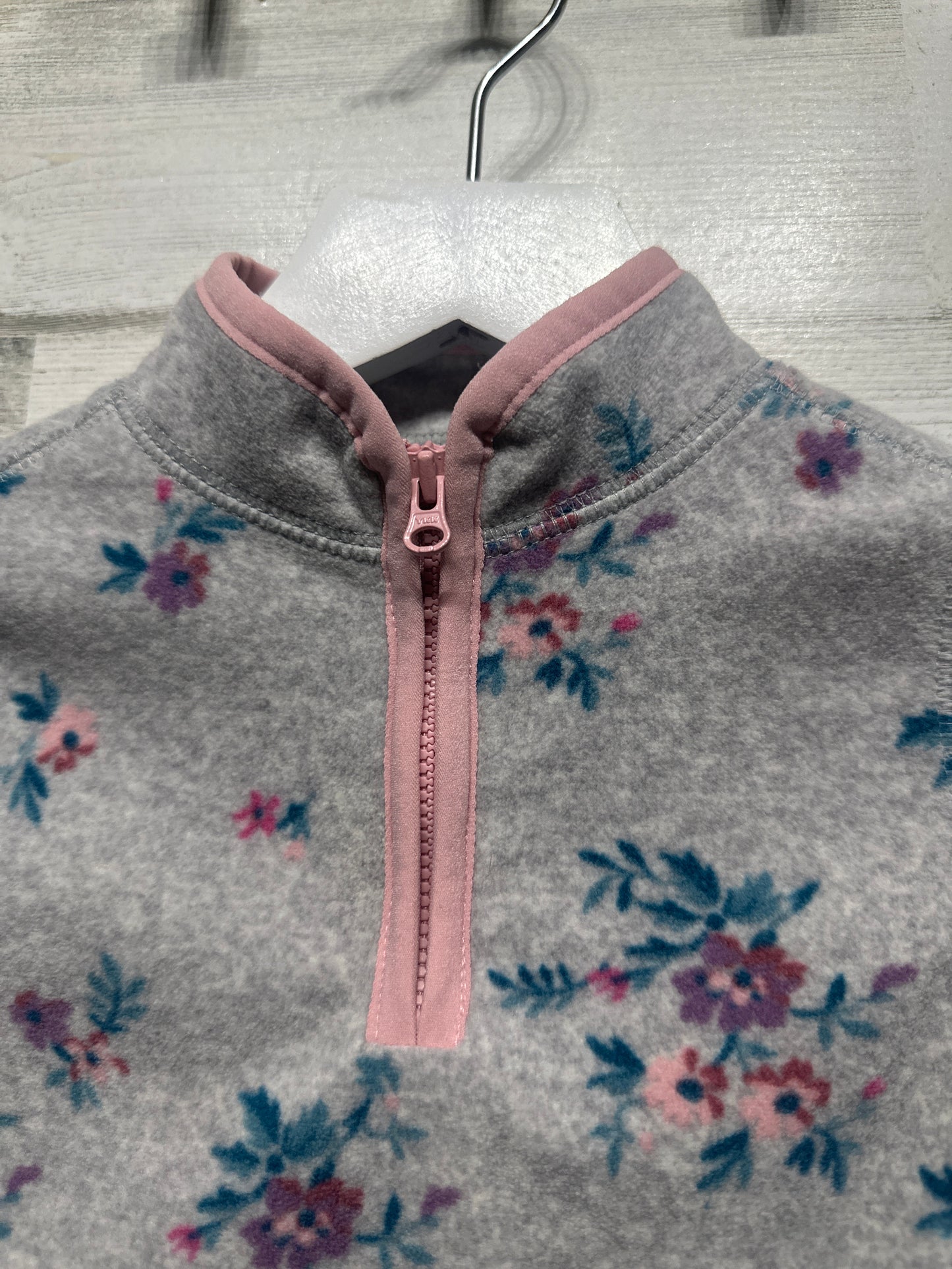 Girls Size 12m Osh Kosh Floral Fleece Pullover - Very Good Used Condition