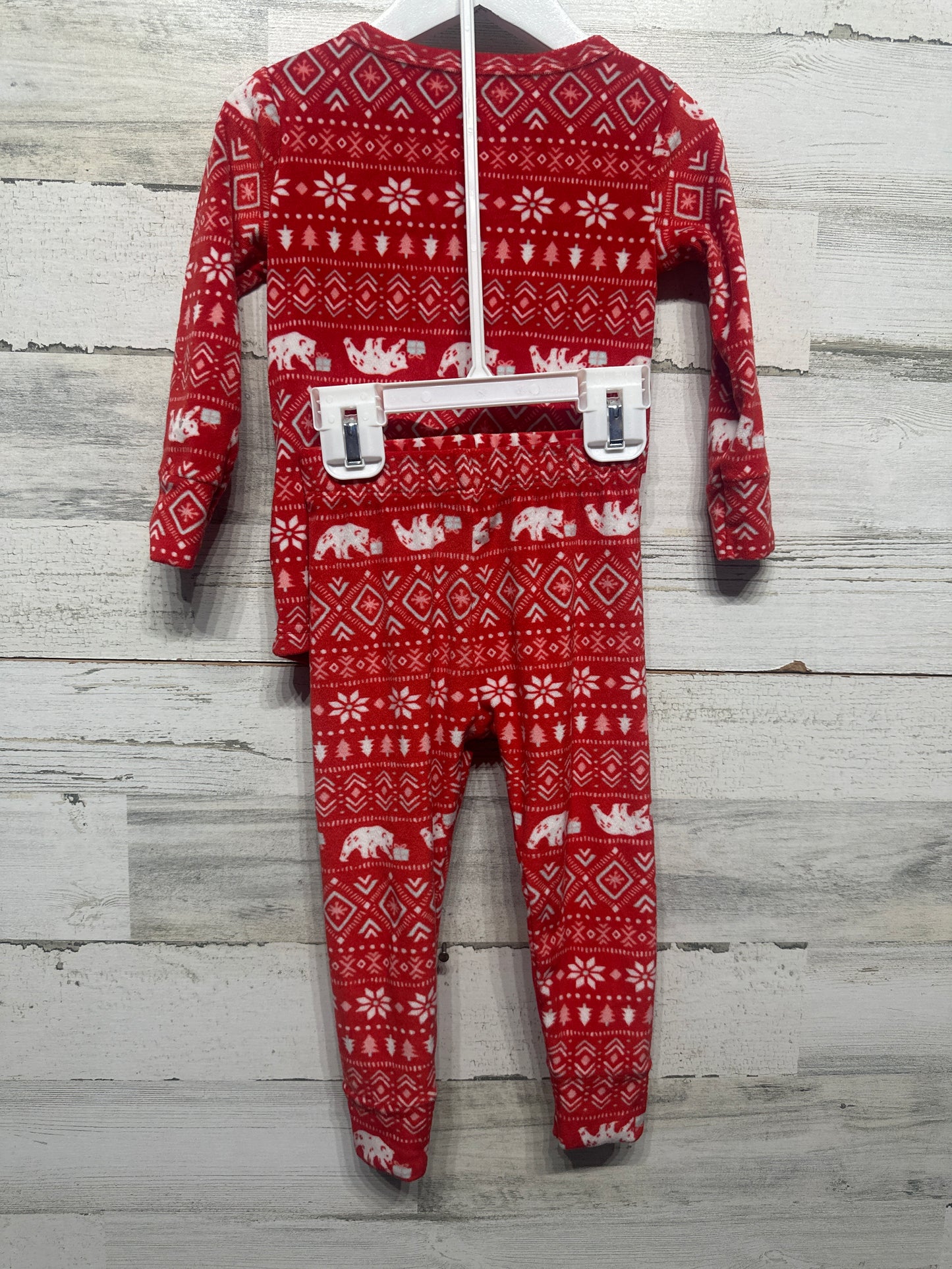 Size 2t Girls Cat and Jack Holiday Fleece Pajama Set - Very Good Used Condition