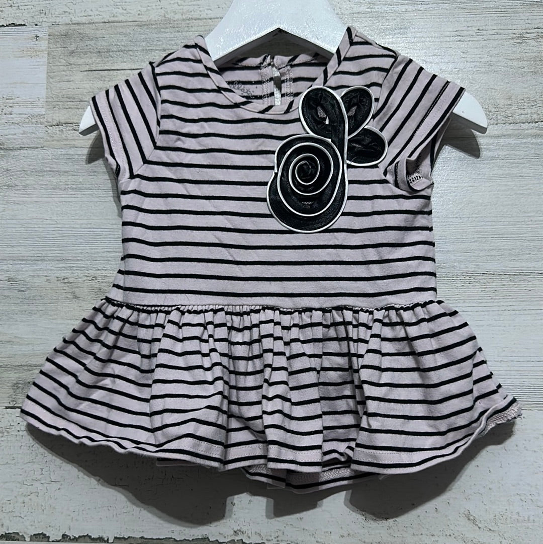 Girls Size 12m Marmellato striped tunic - good used condition