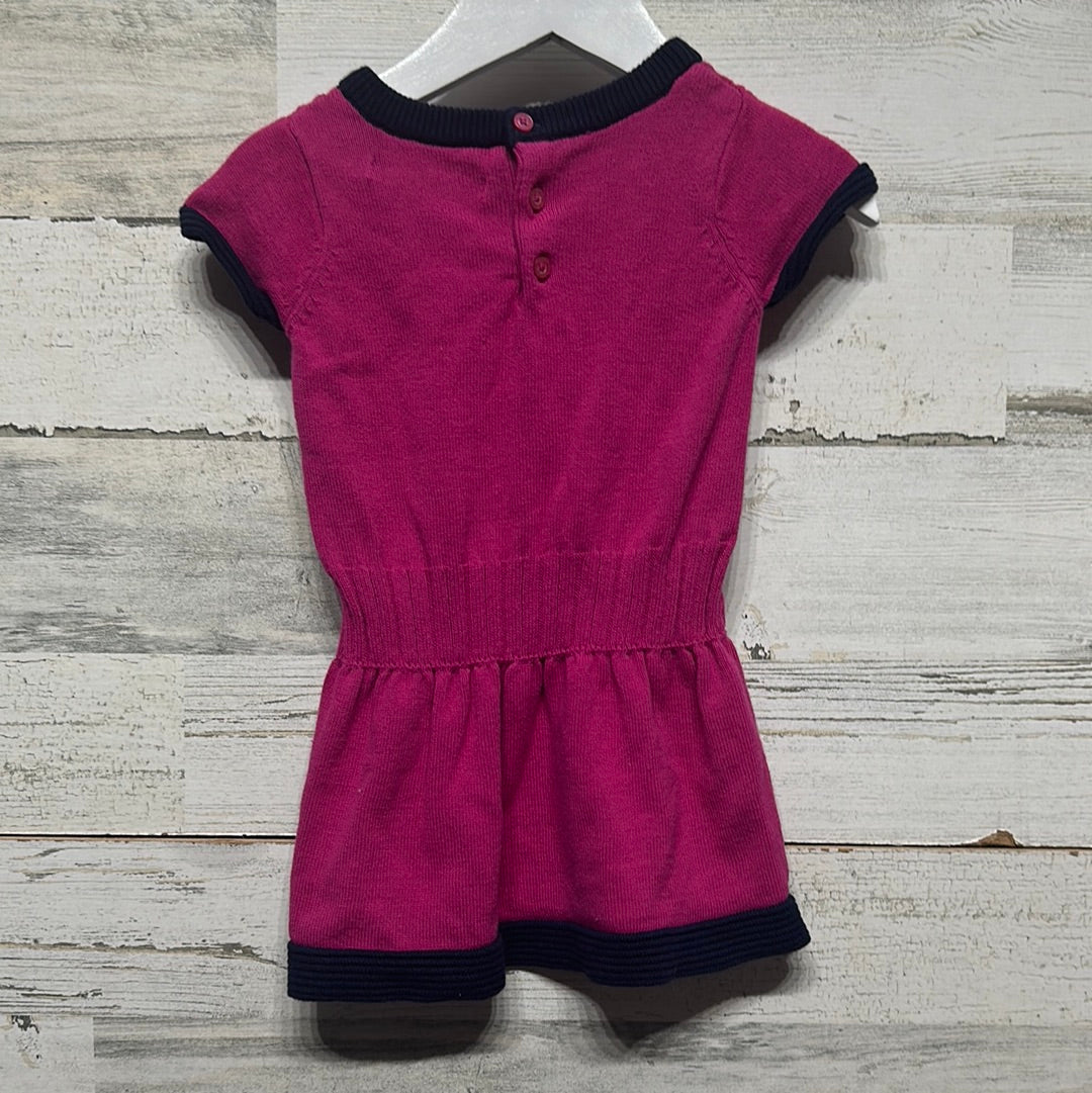 Girls Size 12m Nautica pink short sleeve cable knit dress - good used condition