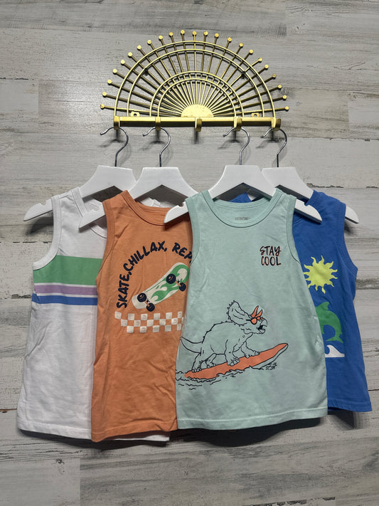 Size 4t Garanimals Sleeveless Shirt Lot (4 Pieces) - Good Used Condition