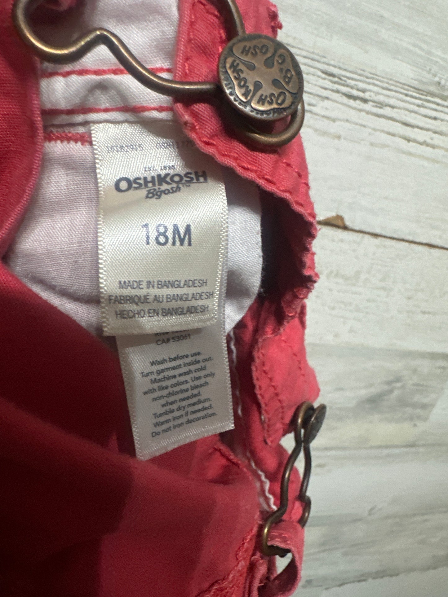 Size 18m Osh Kosh Red Overalls - Good Used Condition