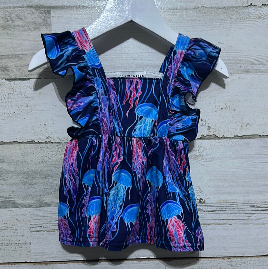 Size 3-6m Crazy Daisy boutique jellyfish tunic - good used condition